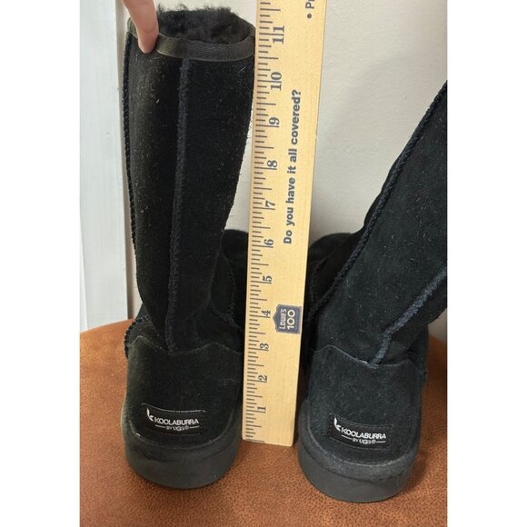 KOOLABURRA BY UGG SUEDE MID-CALF BLACK WINTER BOOTS WOMENS SIZE 9 - Picture 6 of 8